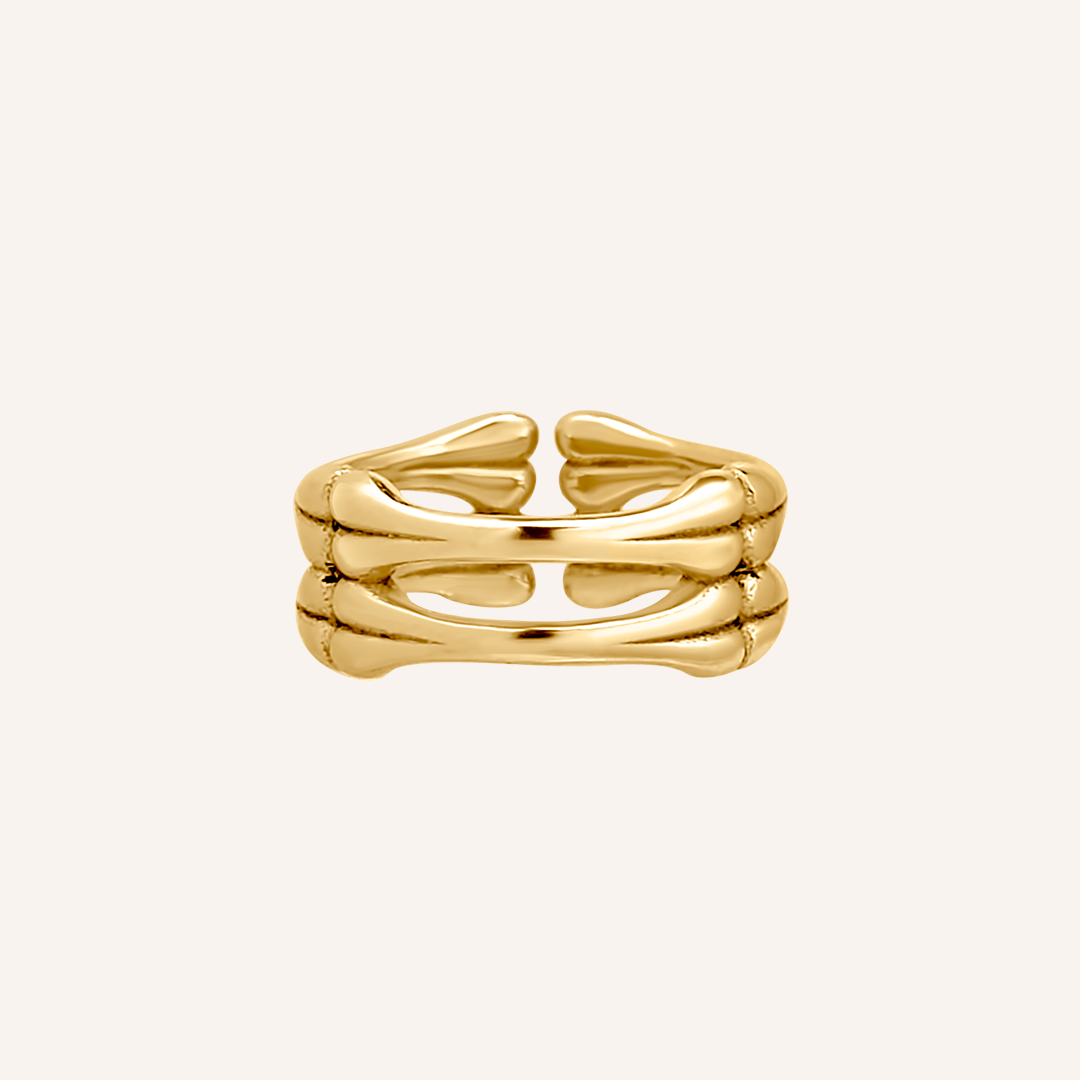 Alfredo Layered Bone Ring - Gold