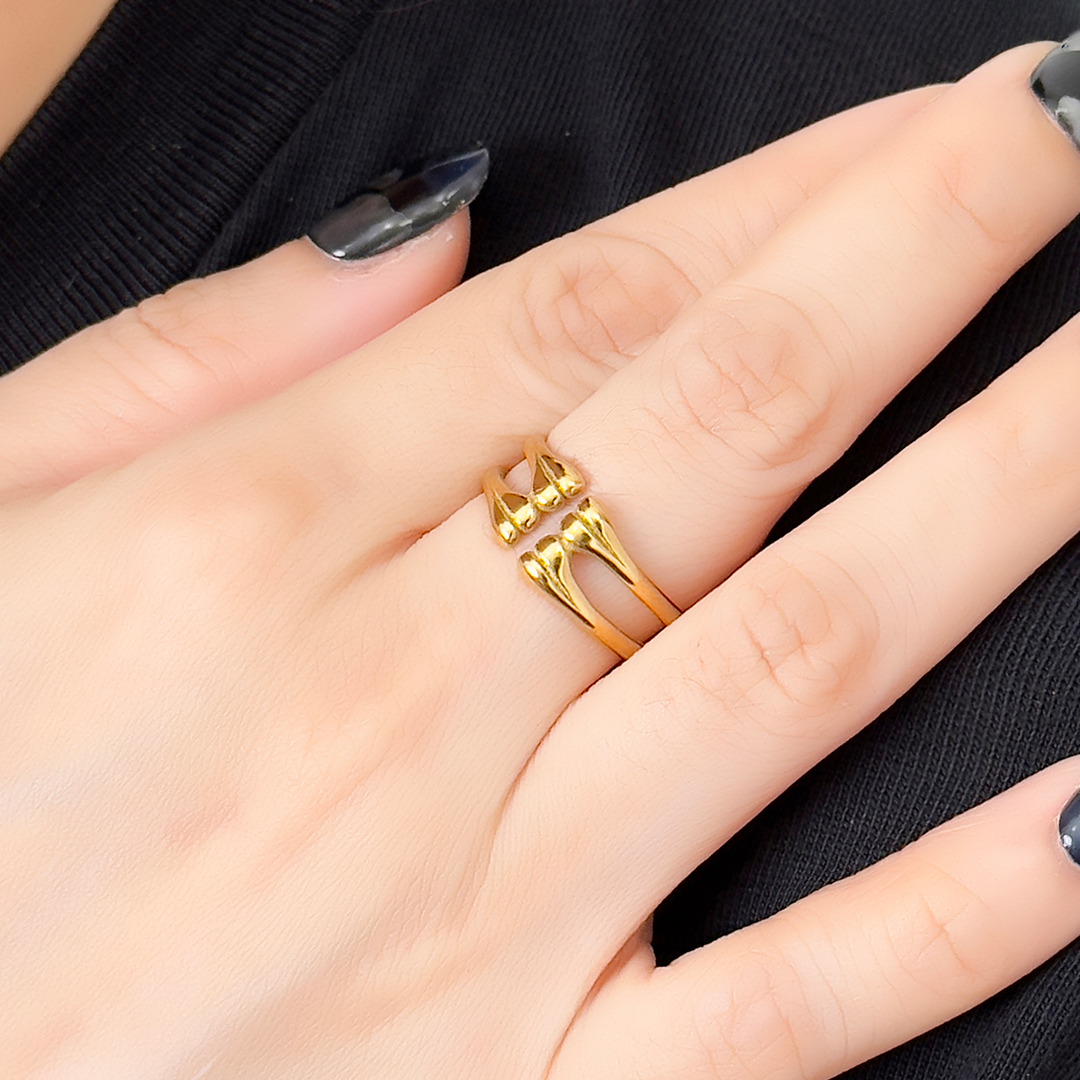Alfredo Layered Bone Ring - Gold