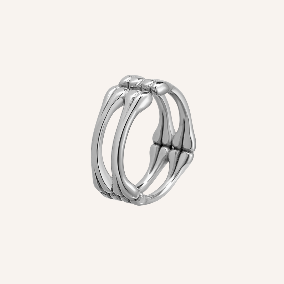 Alfredo Layered Bone Ring - Silver