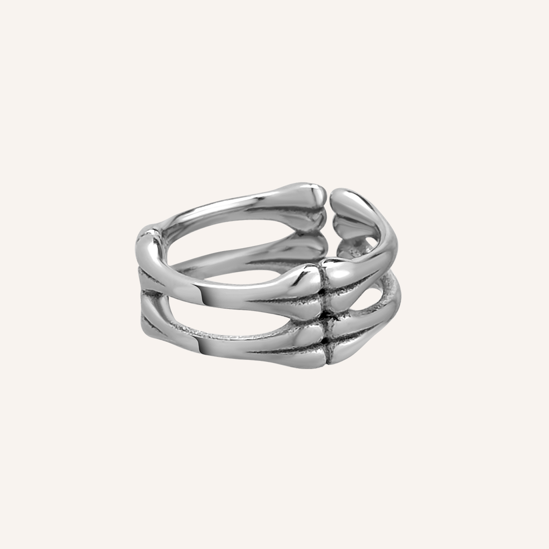Alfredo Layered Bone Ring - Silver