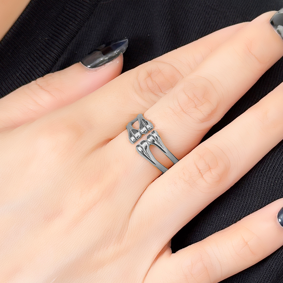 Alfredo Layered Bone Ring - Silver