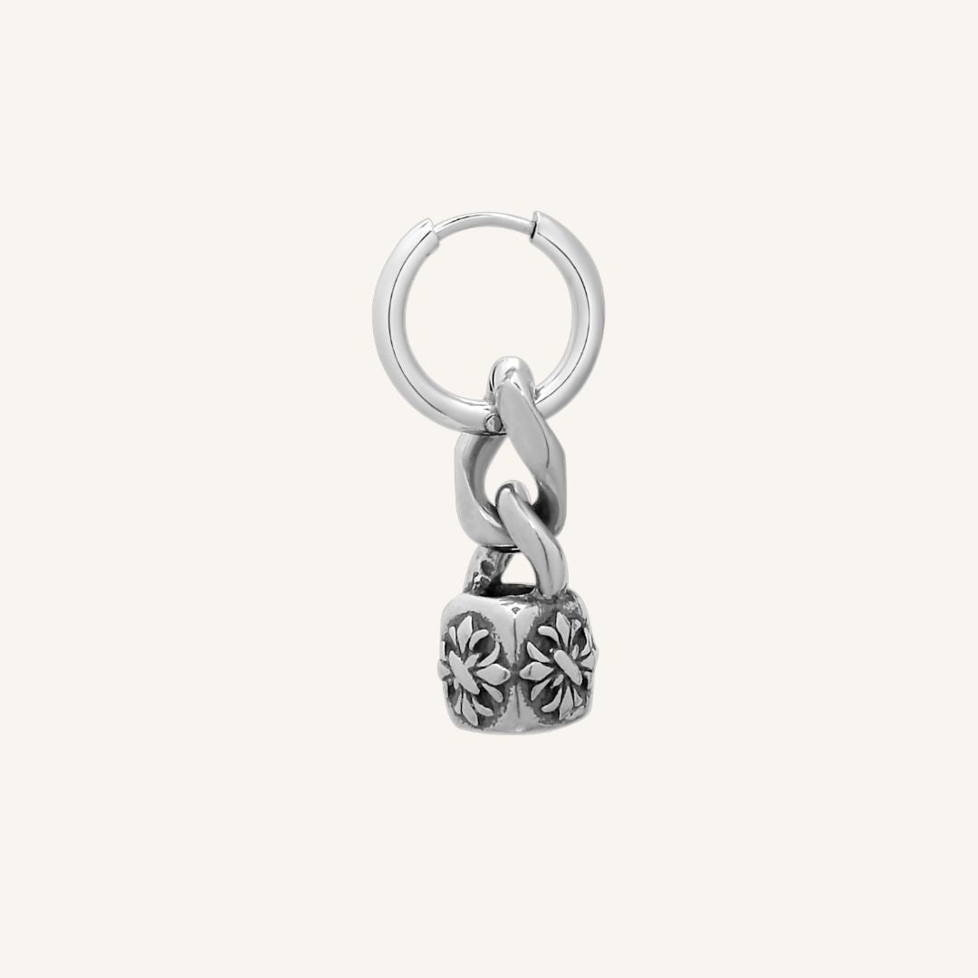 Alistair Chrome Bead Chain Hoop Earring - Single - BLFX