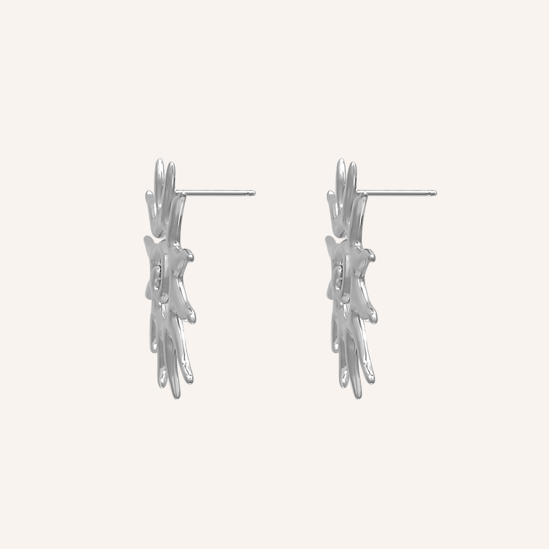 Allison Sol Sun Stud Earring - Silver