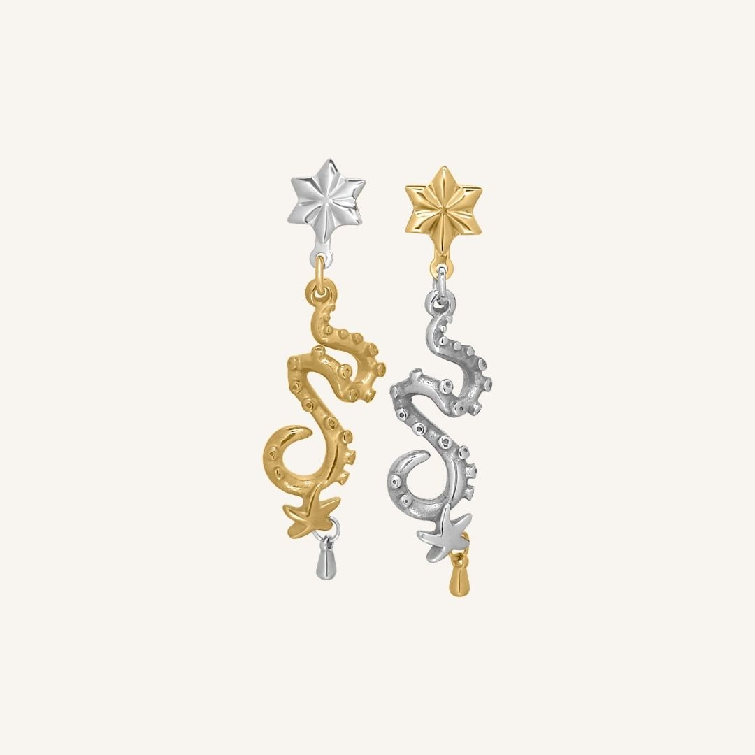 Allocer Octopus Earring (Duo Tone)