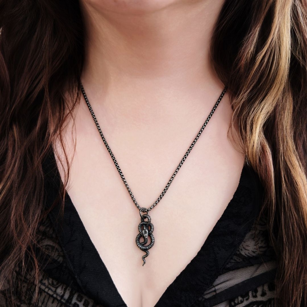 Amaya Infinity Snake Long Necklace - BLFX