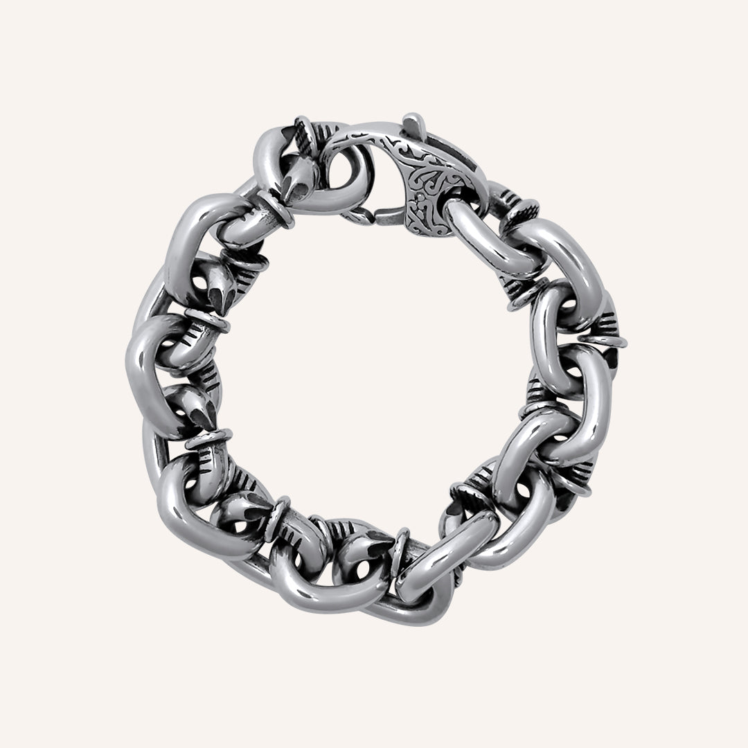 Andre Nail Chain Bracelet - Silver