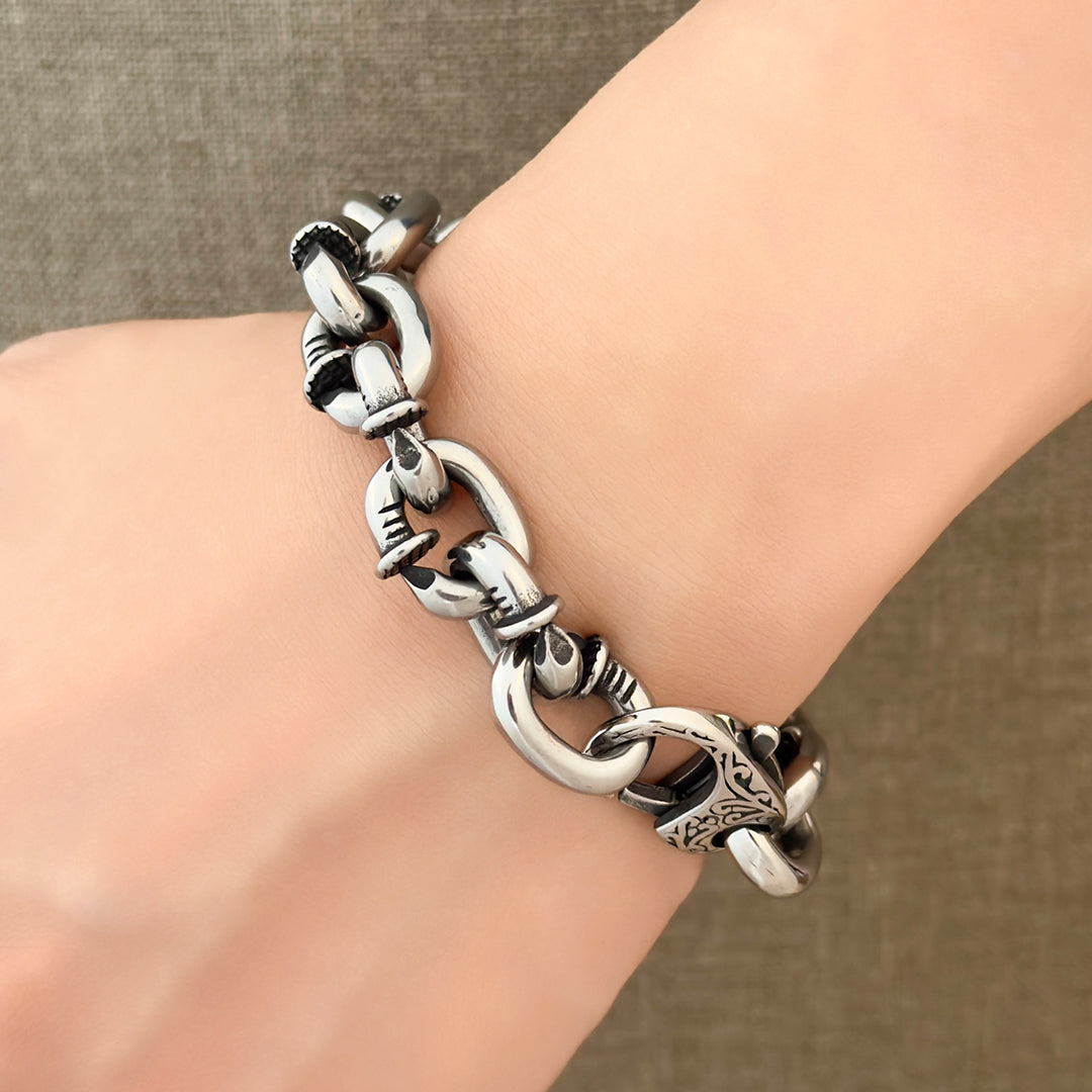 Andre Nail Chain Bracelet - Silver