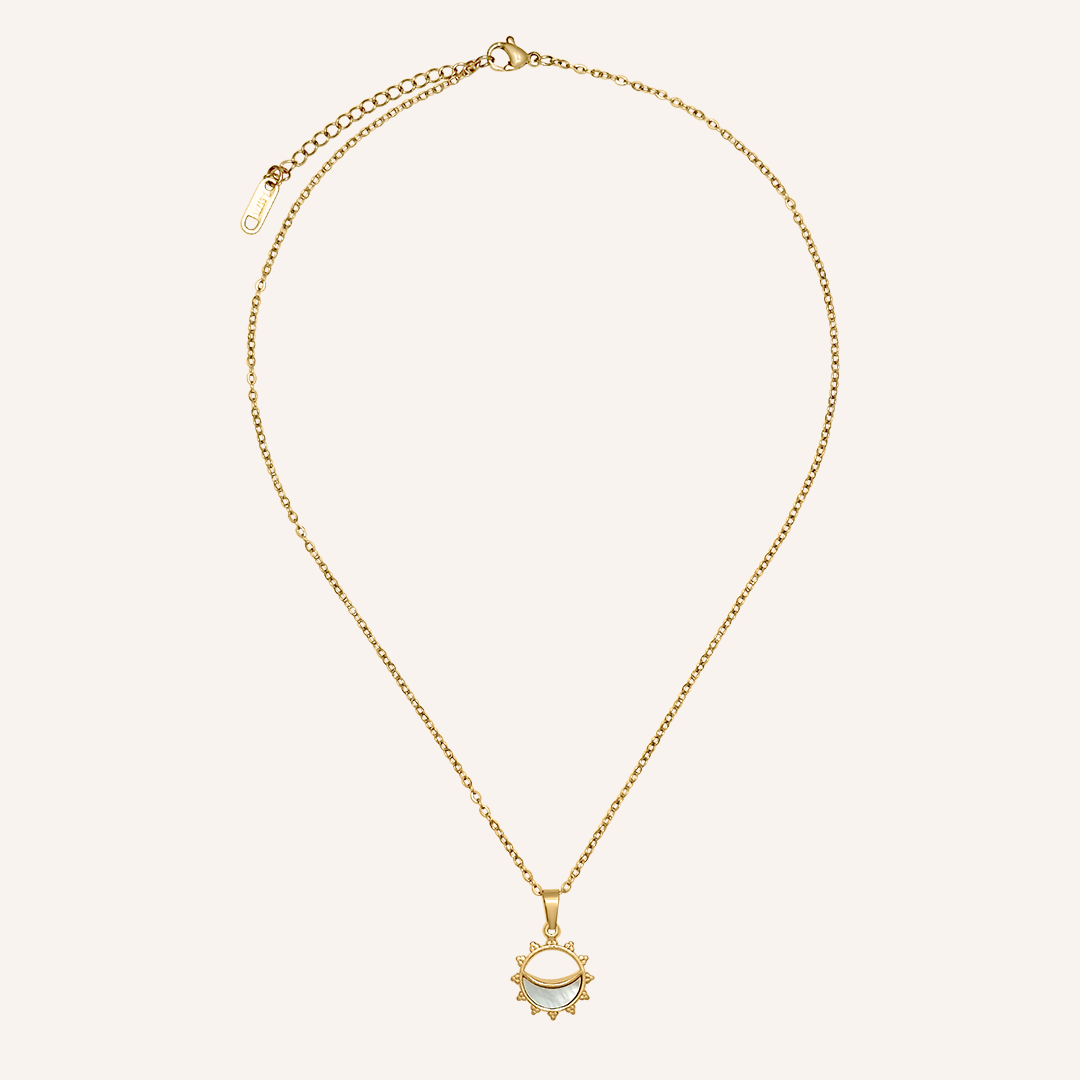 Angus Shell Sun Necklace - Gold SeaShell