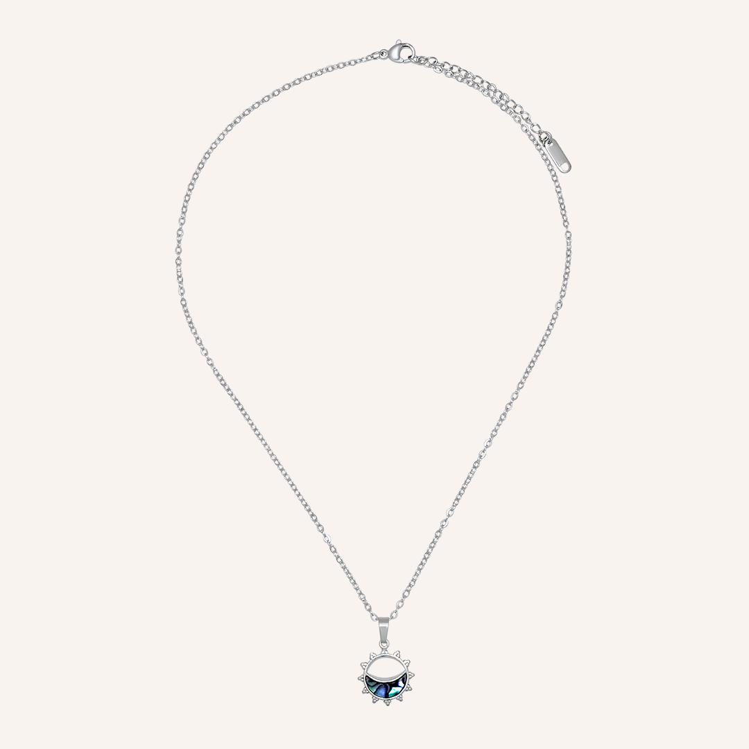 Angus Shell Sun Necklace - Silver Abalone