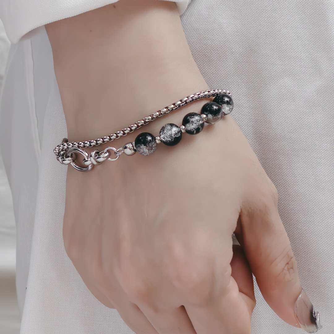 Archer Crack beads Hybrid Chain Bracelet