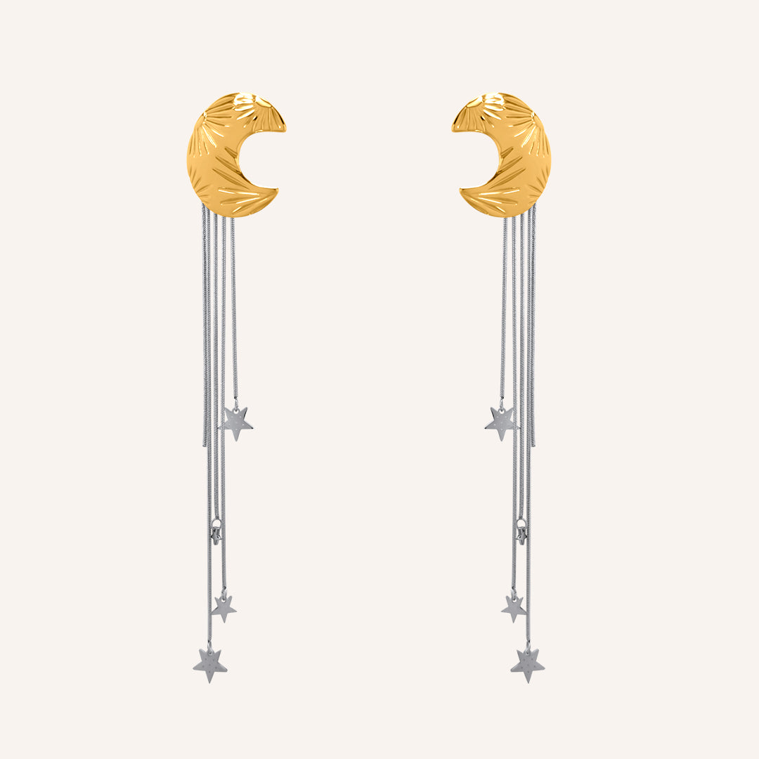 Ashlee Moon and Meteor Front and Back Earrings