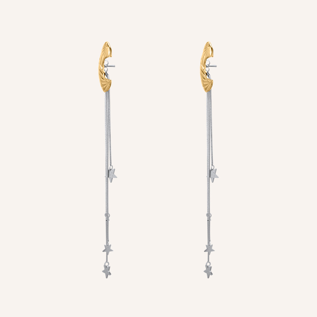 Ashlee Moon and Meteor Front and Back Earrings