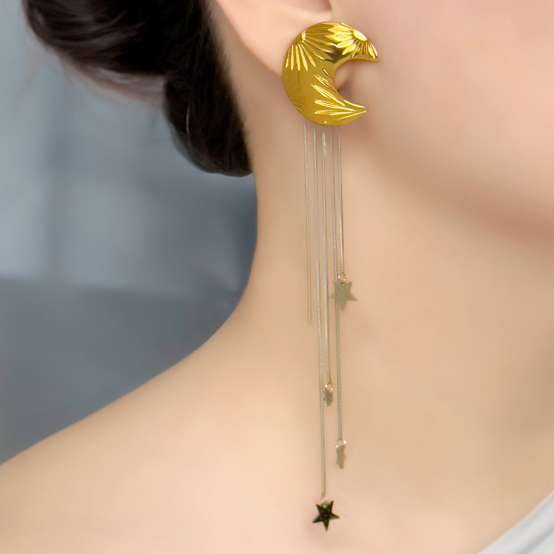 Ashlee Moon and Meteor Front and Back Earrings