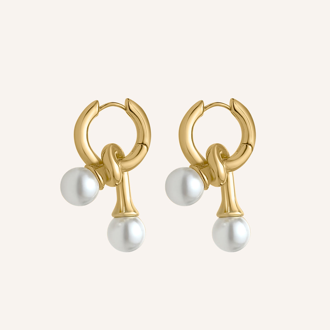 Balin Pearl Knot Hoop Earring - Gold