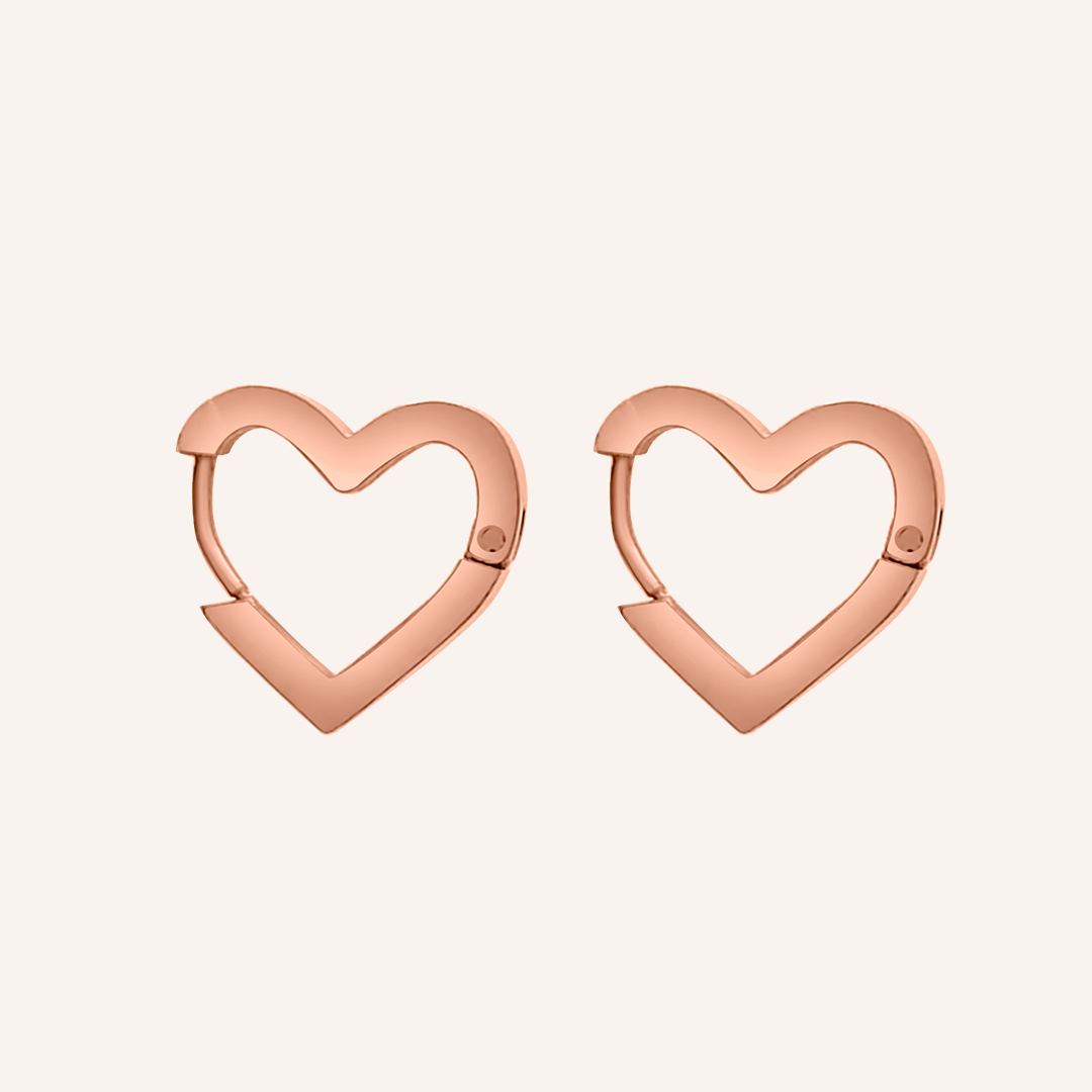 Bare Love Hoop Earrings - Rose Gold