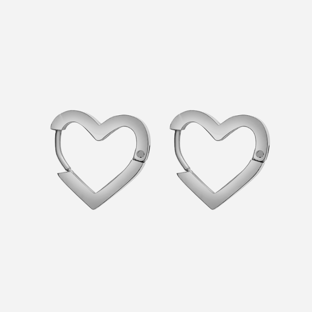 Bare Love Hoop Earrings - Silver