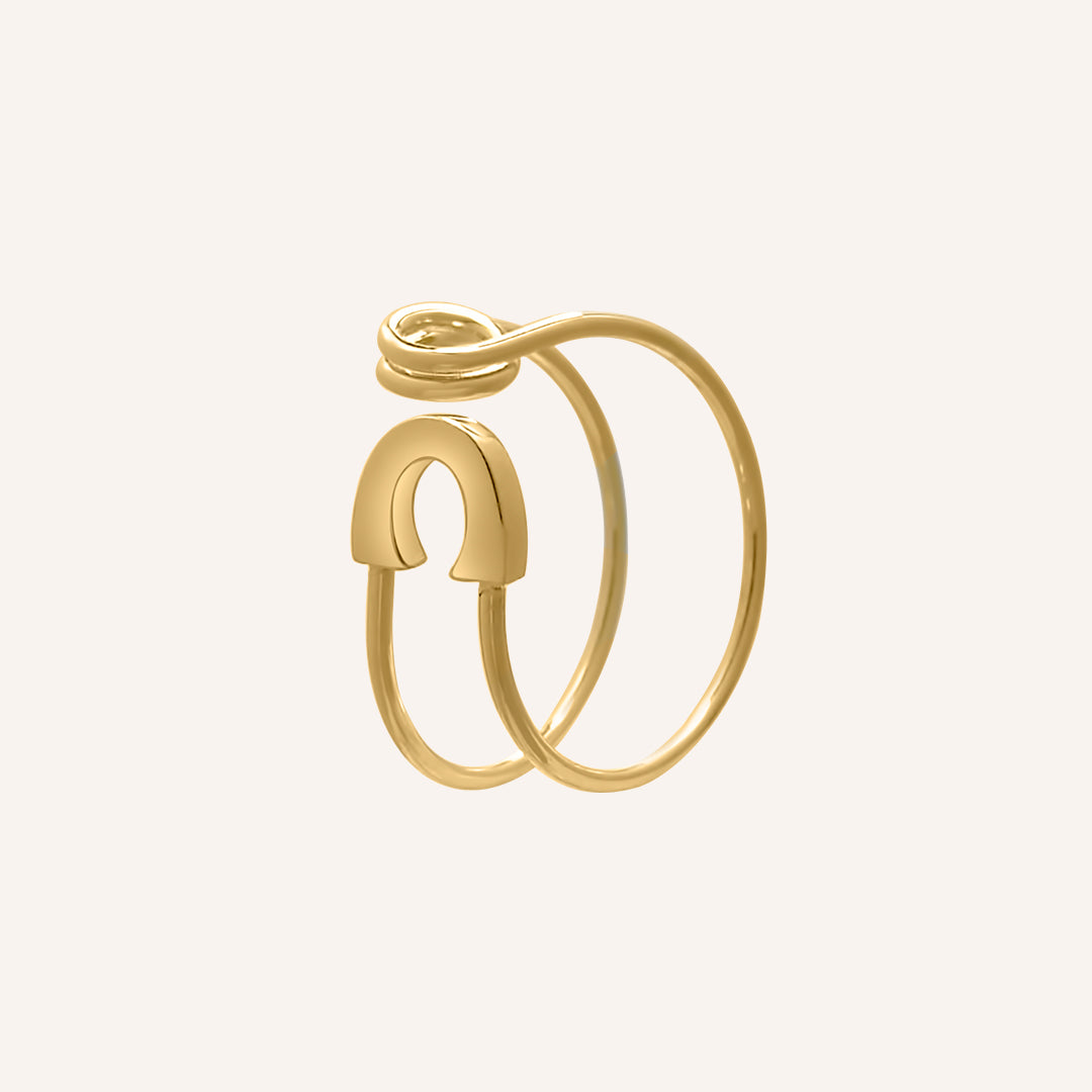 Bayard Safety Pin Ring - Gold