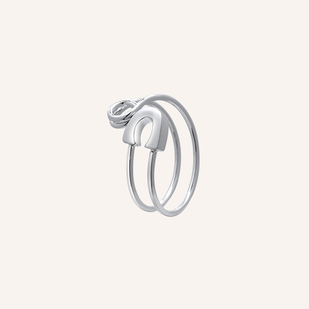 Bayard Safety Pin Ring - Silver