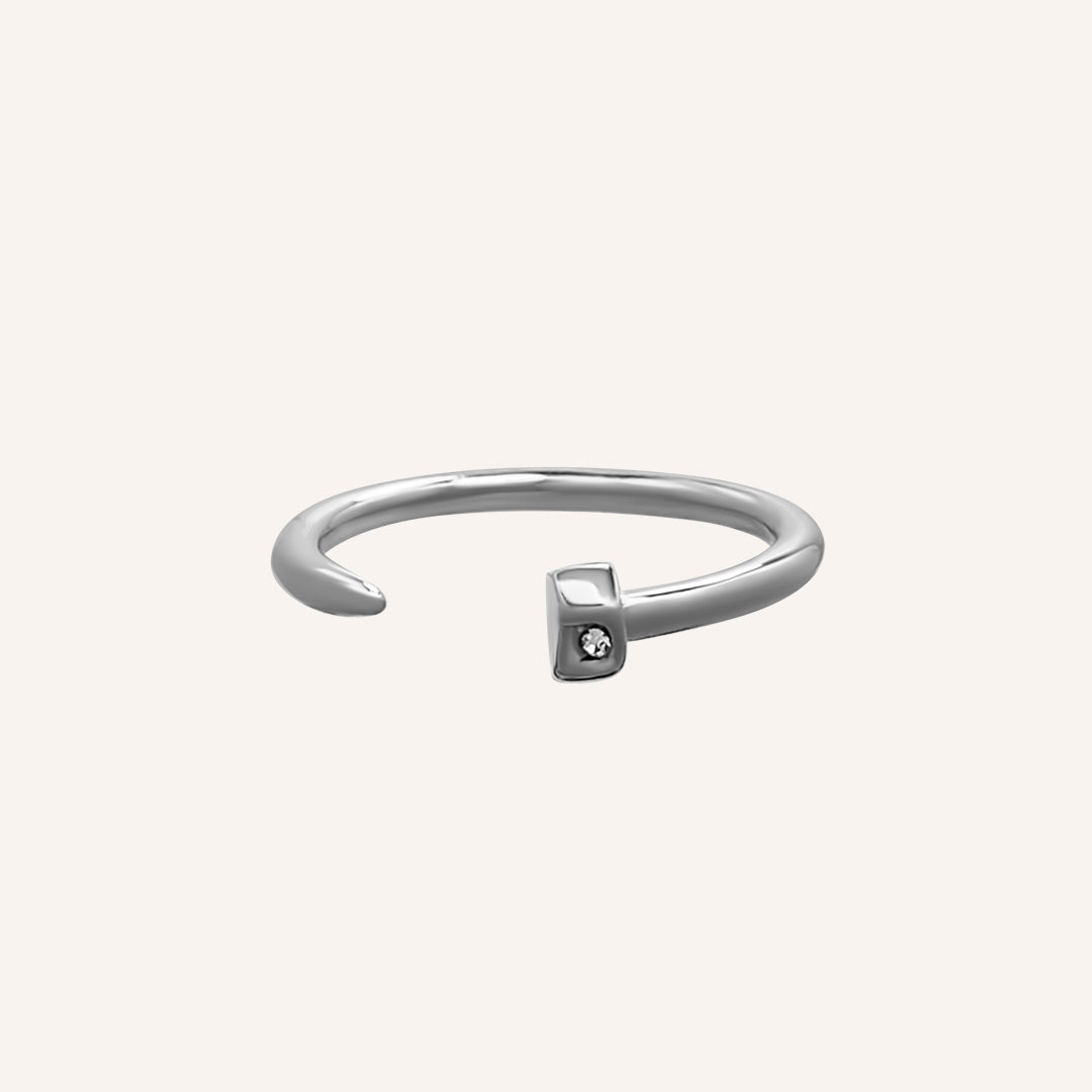 Benton Screw Nail Ring - Silver