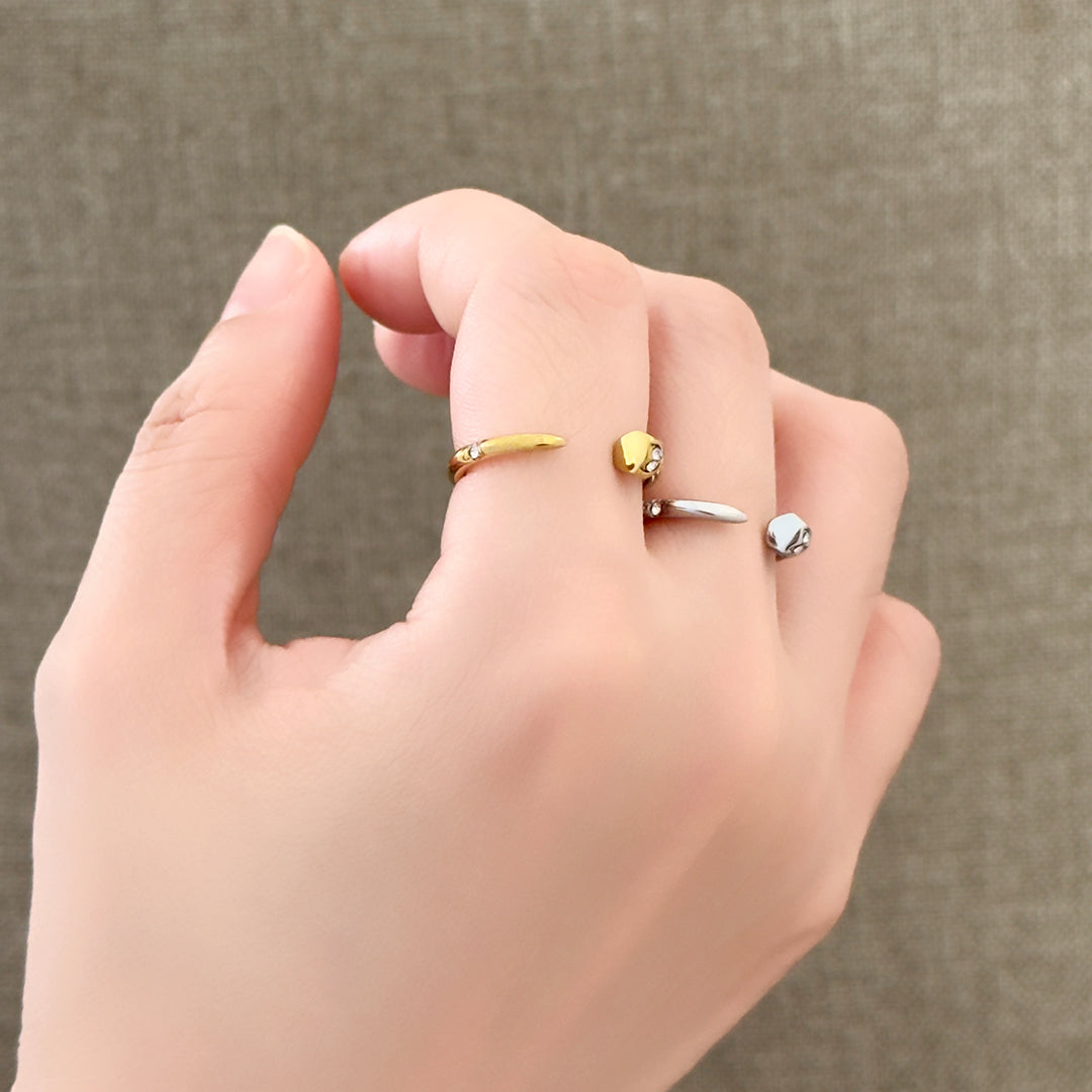 Benton Screw Nail Ring - Silver