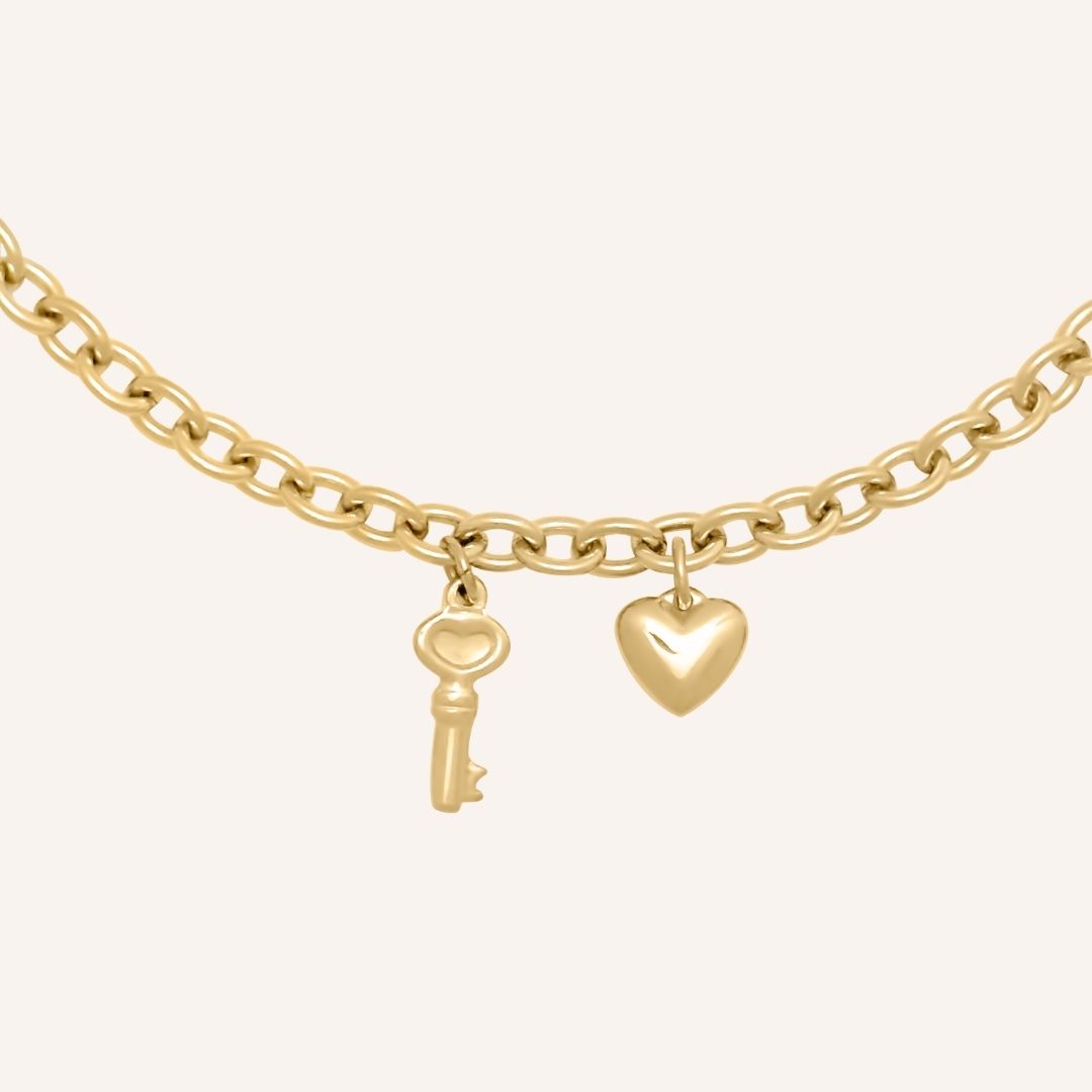 Bixby Love Key Bracelet - Gold - BLFX