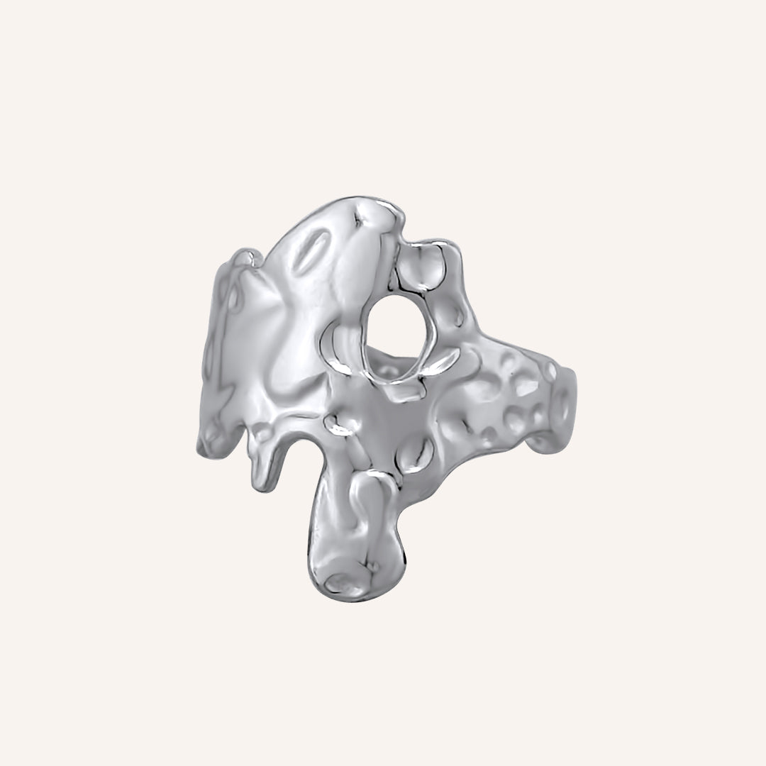 Bryn Lava Melt Ring - Silver