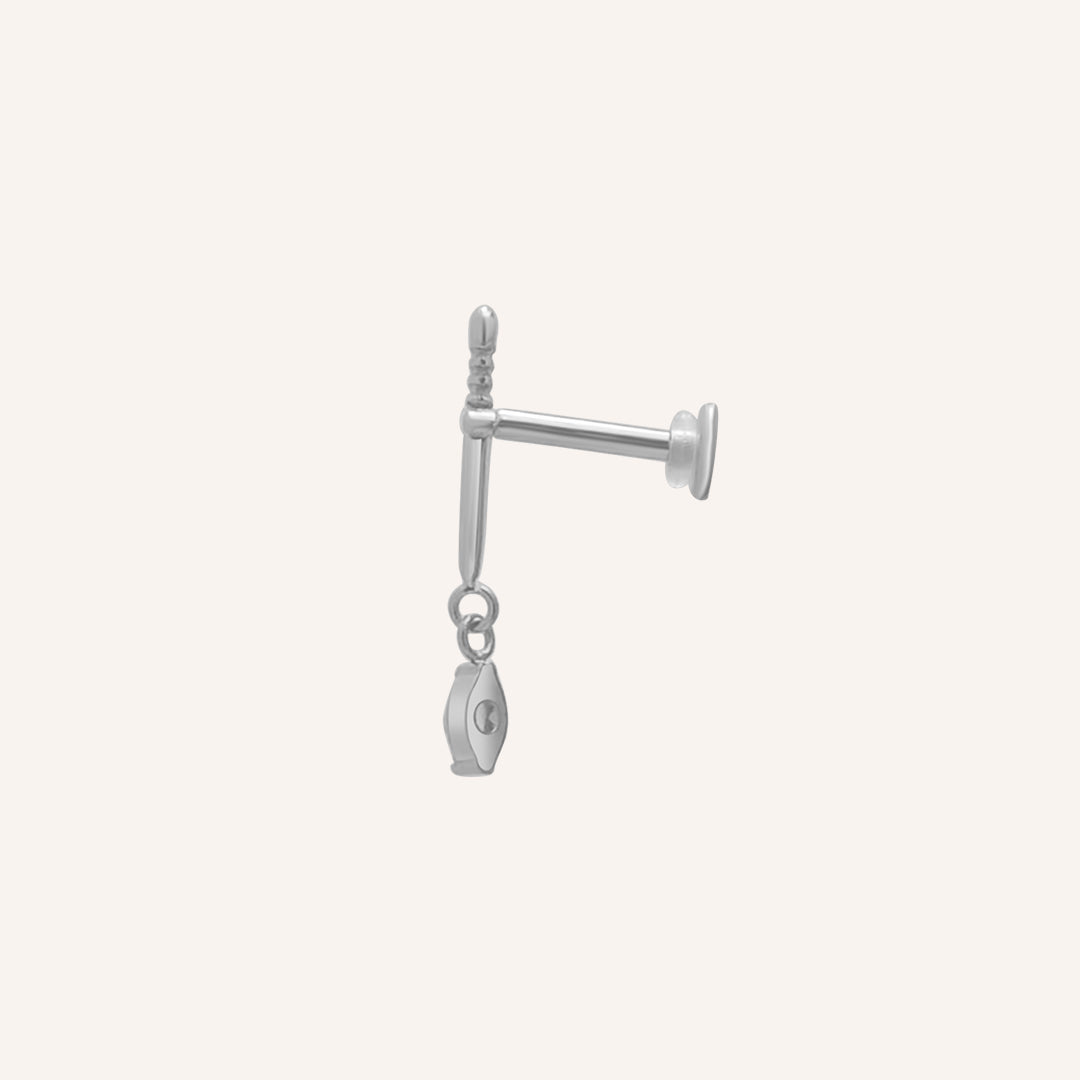 Callan Sword Dangling Flat Back - Silver Single
