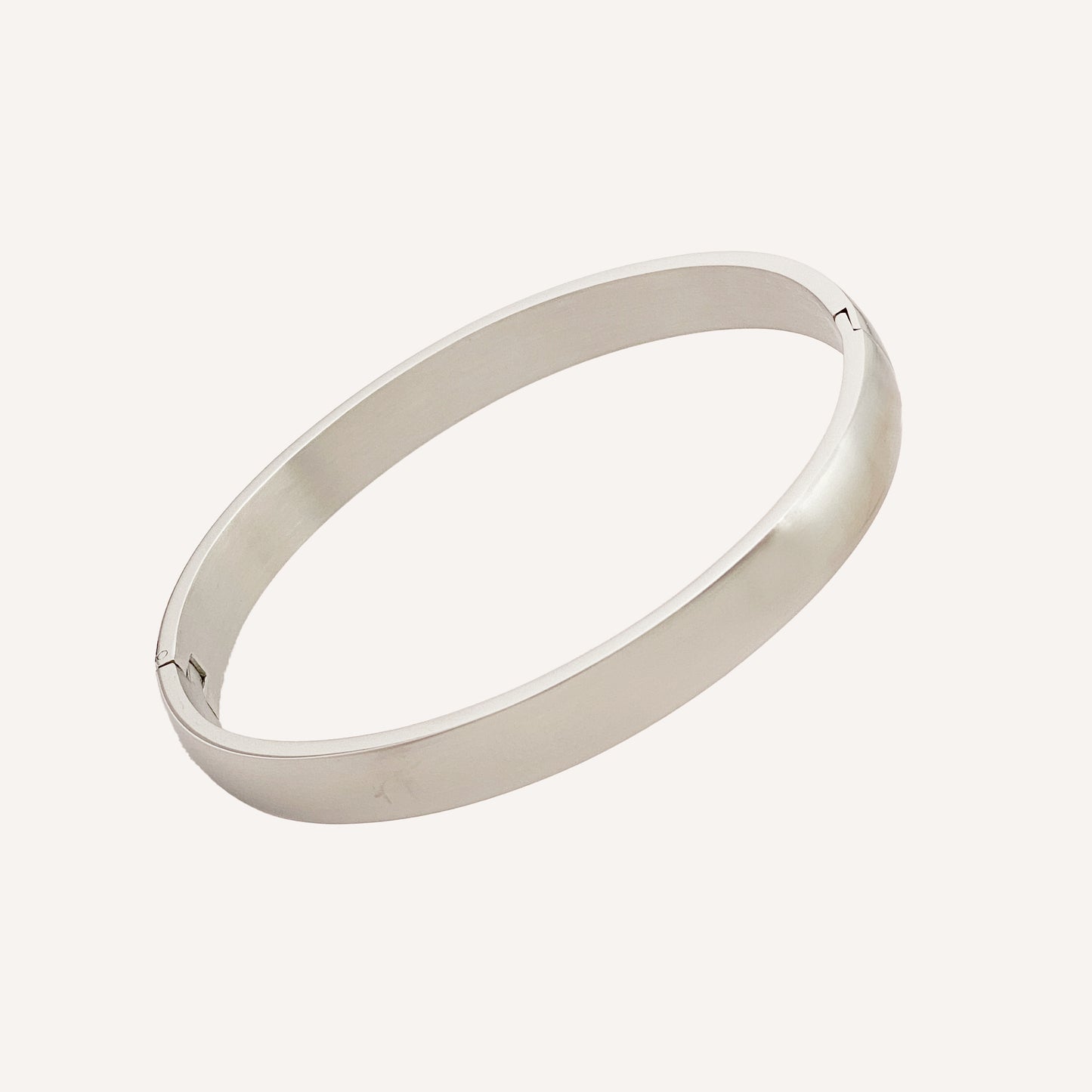 Calm Matte Plain Bangle 8mm - Silver