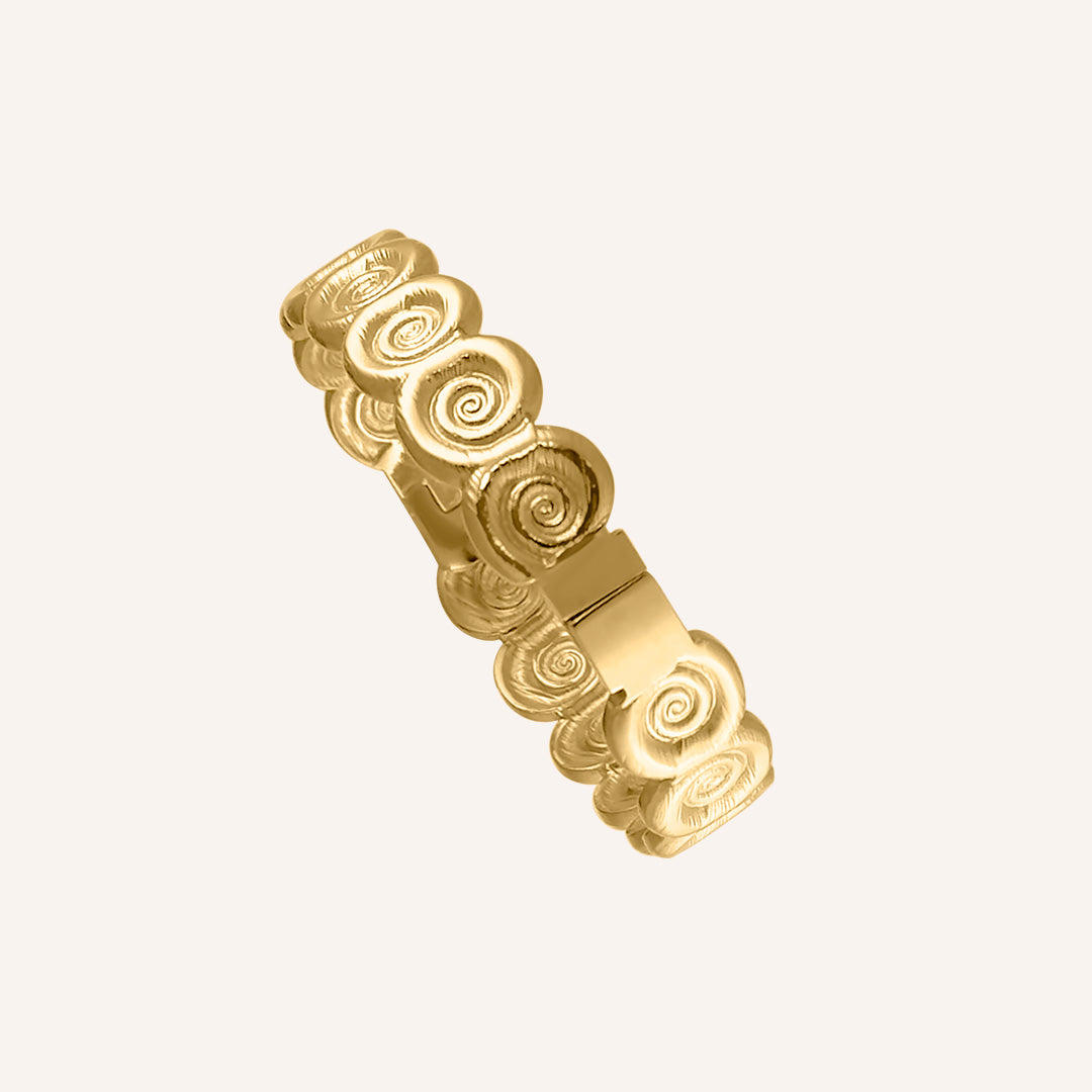 Cecily Spiral Snail Bangle - Gold