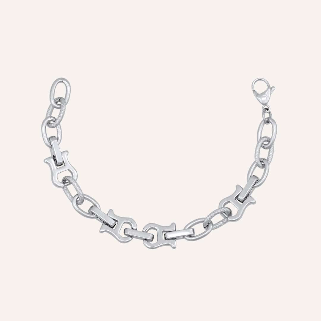 Christina Belt Chain Bracelet - Silver - BLFX