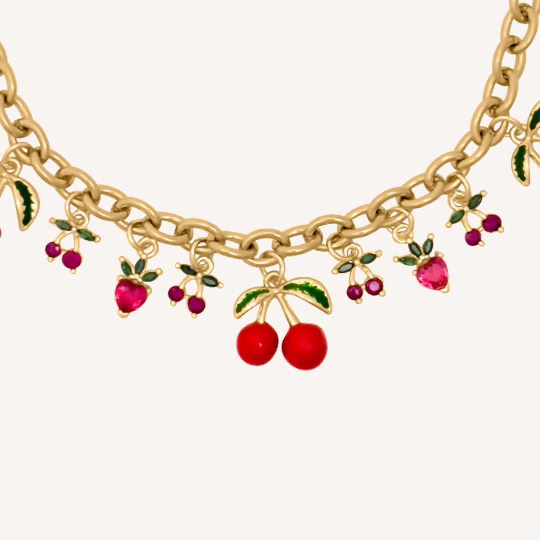 Chrisy Fruity Chain Bracelet - Cherry