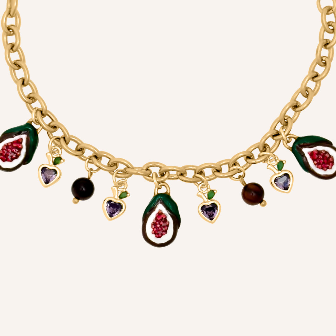Chrisy Fruity Chain Bracelet - Fig