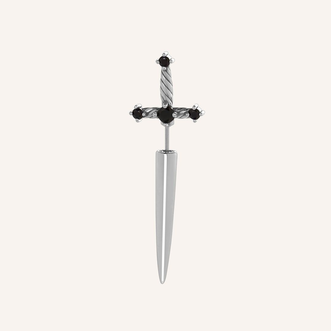 Colton Sword Front and Back Earring - Single