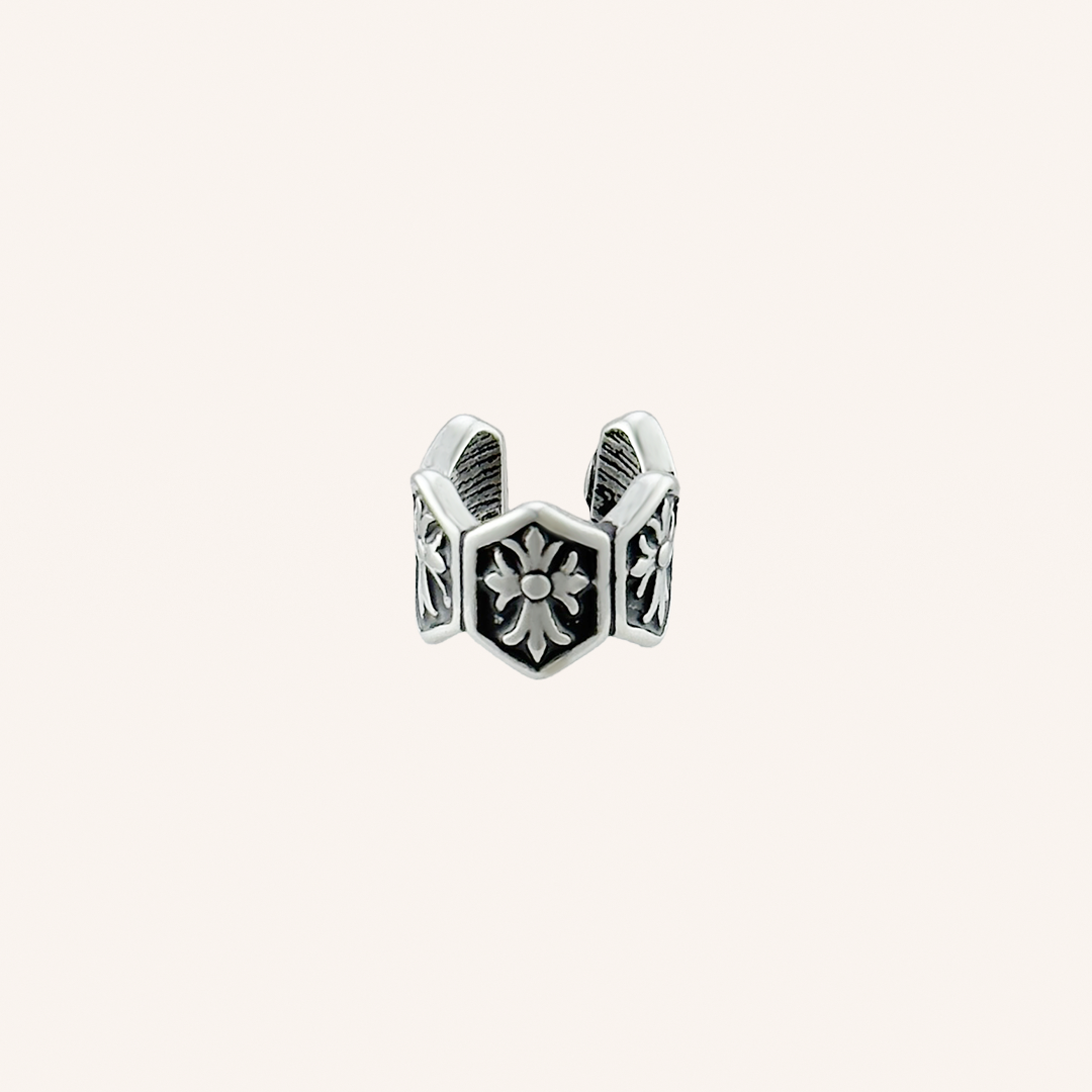 Creed Chrome Cross Ear Cuff