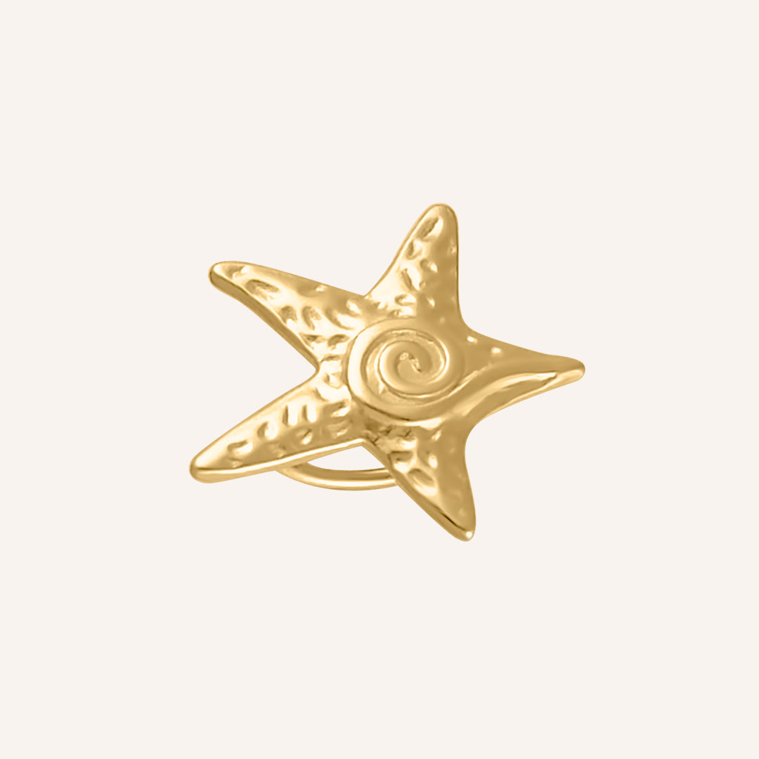 Diadem Spiral Star Ear Cuff - Gold