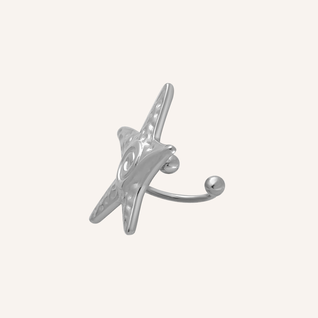 Diadem Spiral Star Ear Cuff - Silver