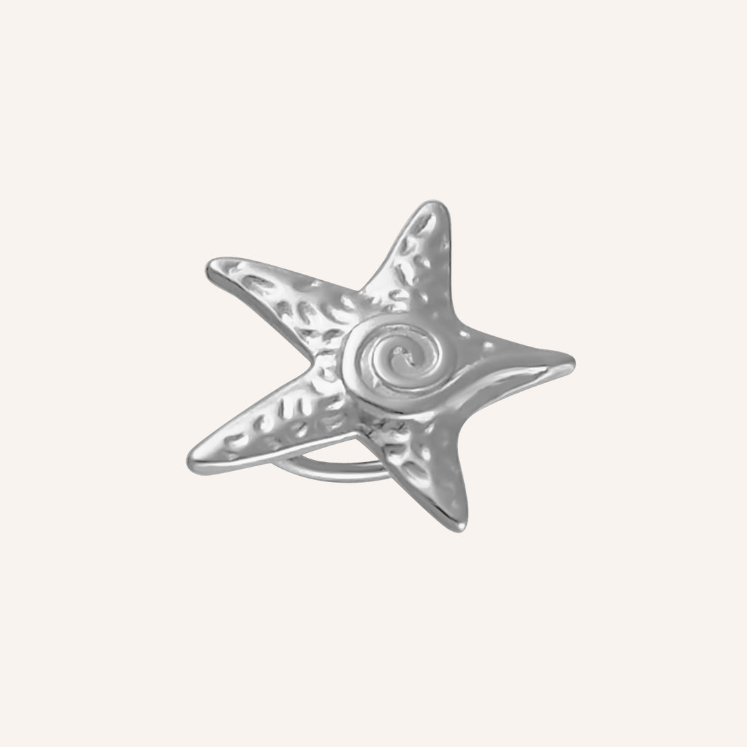 Diadem Spiral Star Ear Cuff - Silver