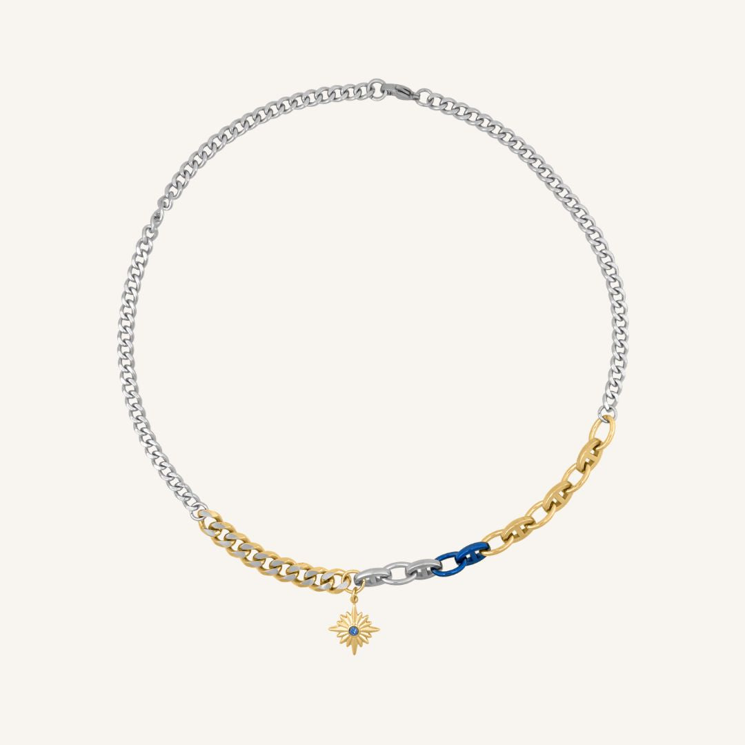 Didrich Hybrid Chain Star Necklace - Gold Silver