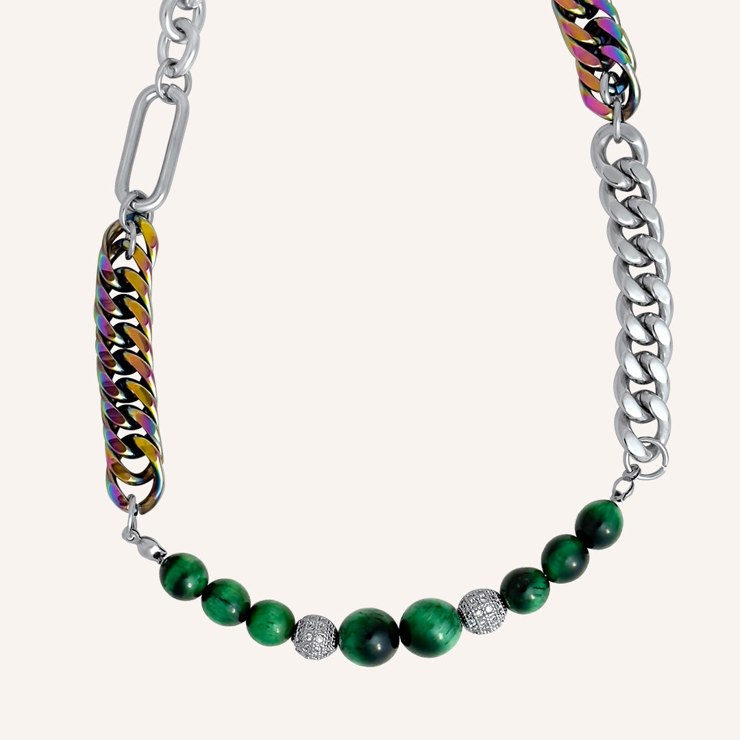 Dustin Green Tiger Eye Hybrid Chain Necklace