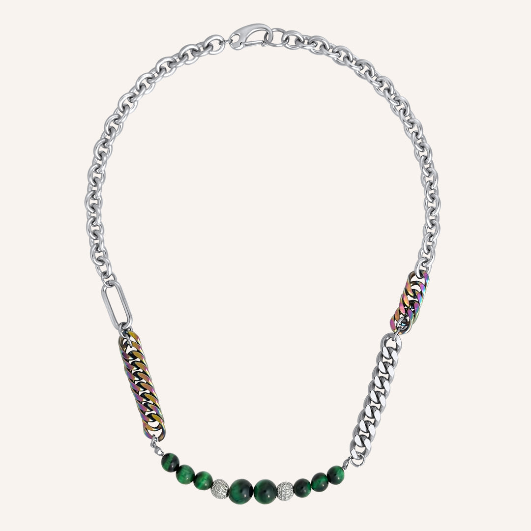 Dustin Green Tiger Eye Hybrid Chain Necklace