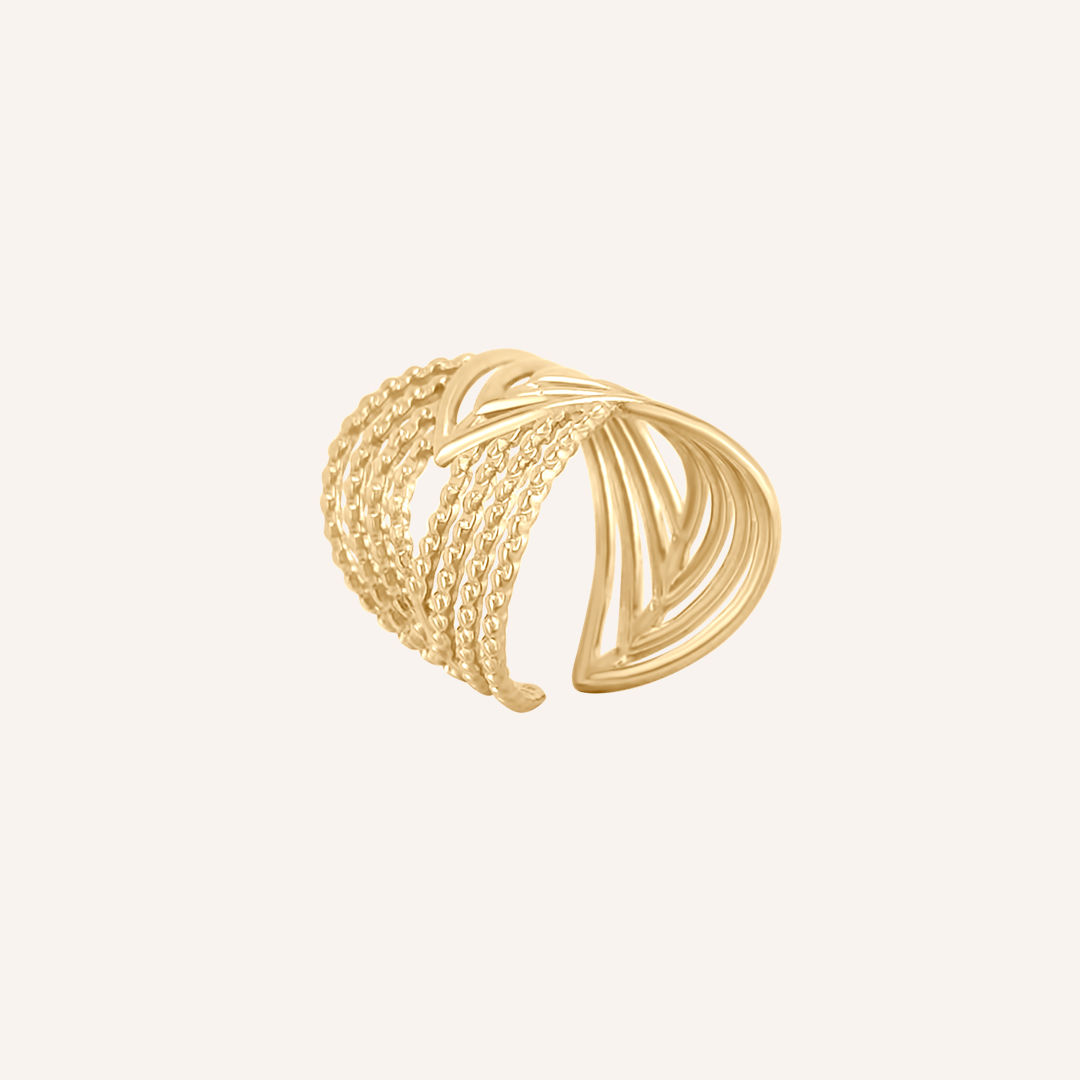 Edrei Pave Line Wide Ring