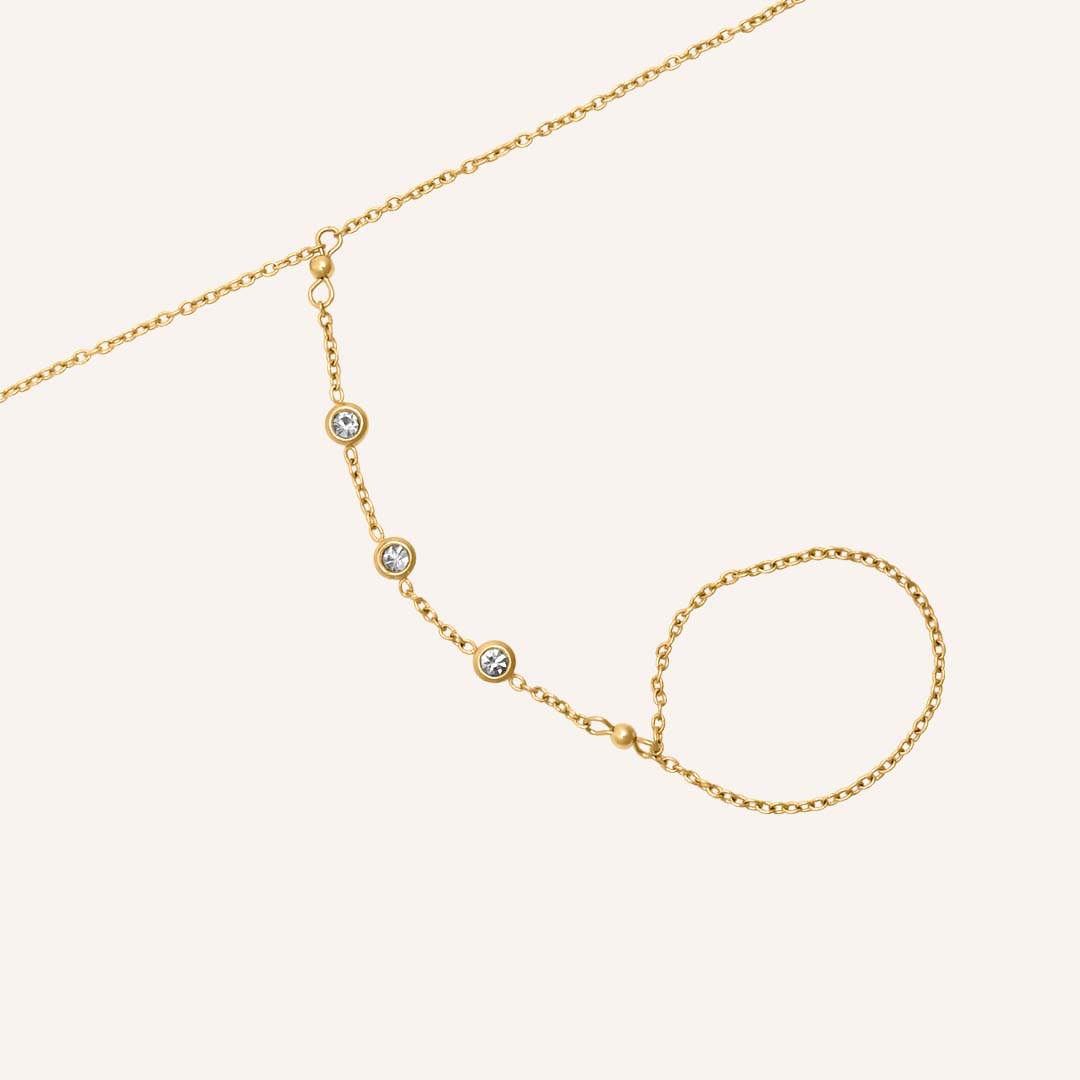 Eleron Rhinestone Hand Chain Bracelet