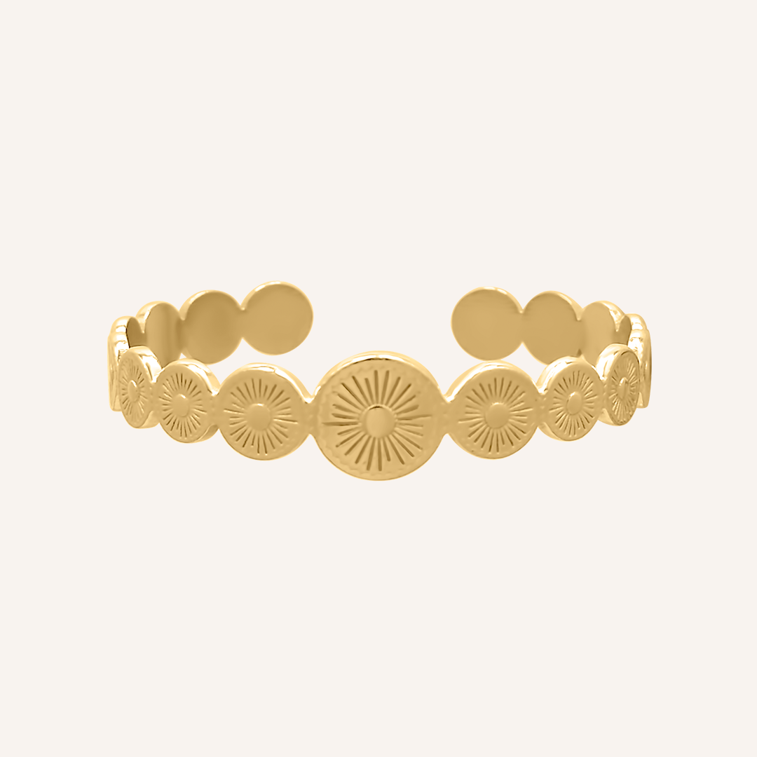 Evian Round Sun Cuff - Gold