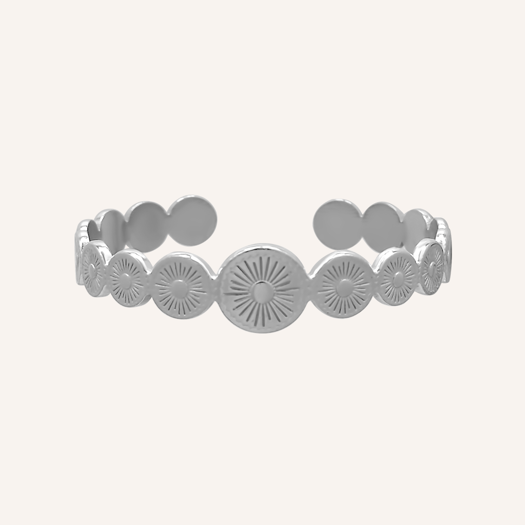 Evian Round Sun Cuff - Silver
