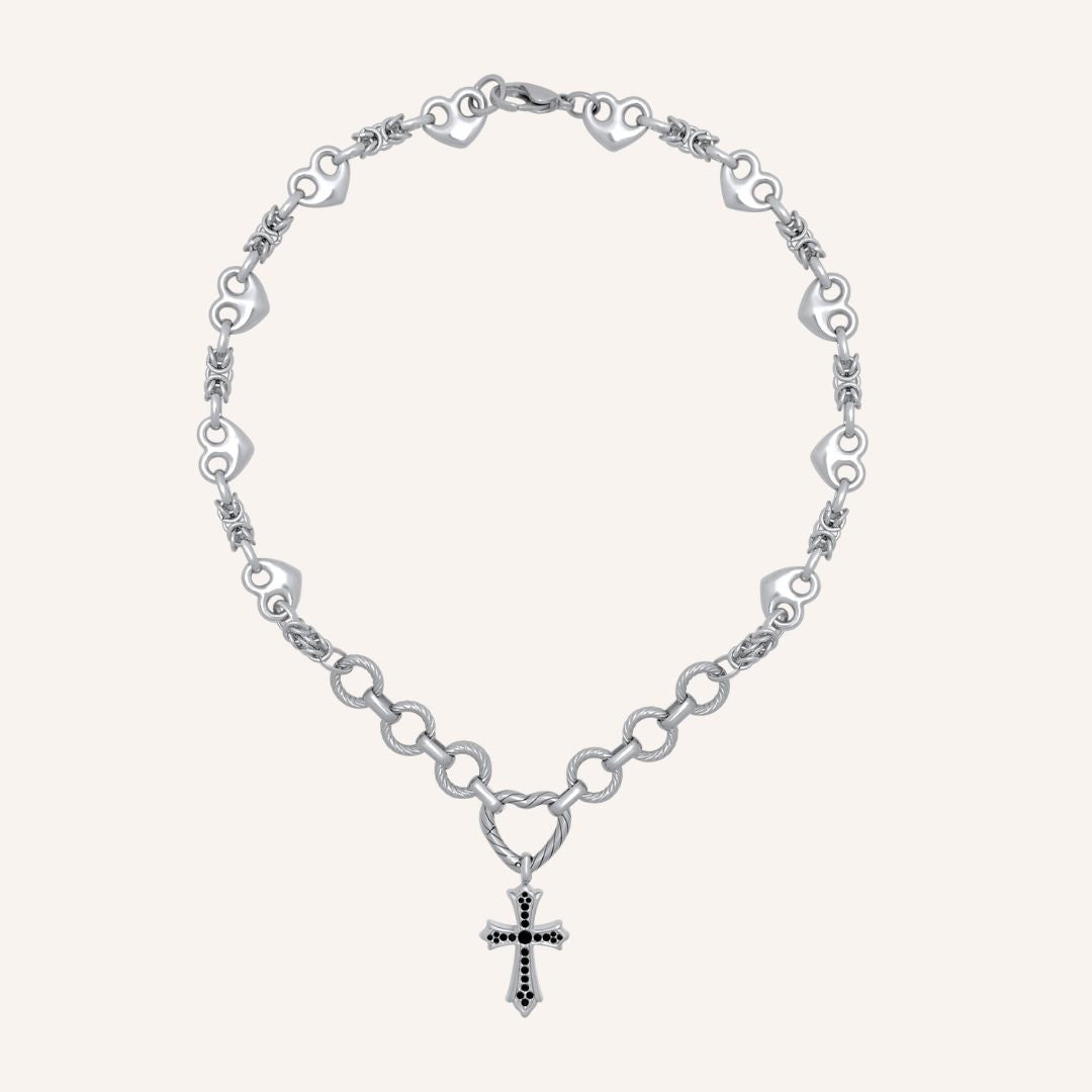 Eylin Love Chainmail Cross Necklace - BLFX