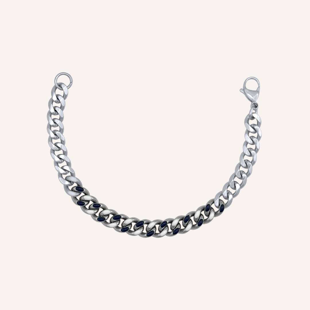 Farren Blue White Cuban Bracelet - BLFX