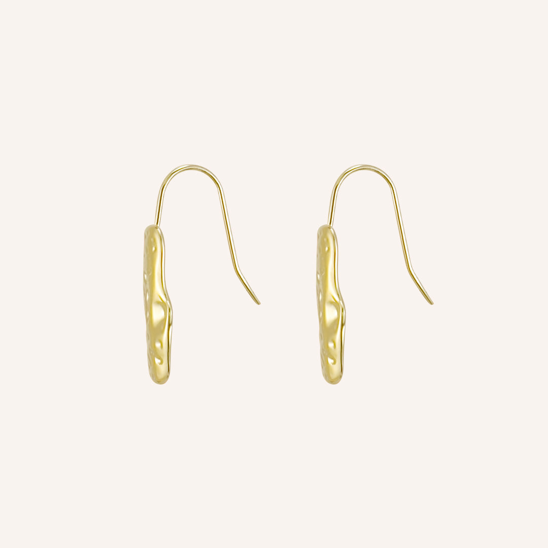 Farren Organic Texture Hook Earrings - Gold