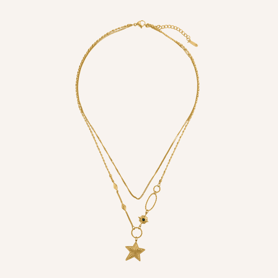 Flavia Star Layered Necklace - Gold