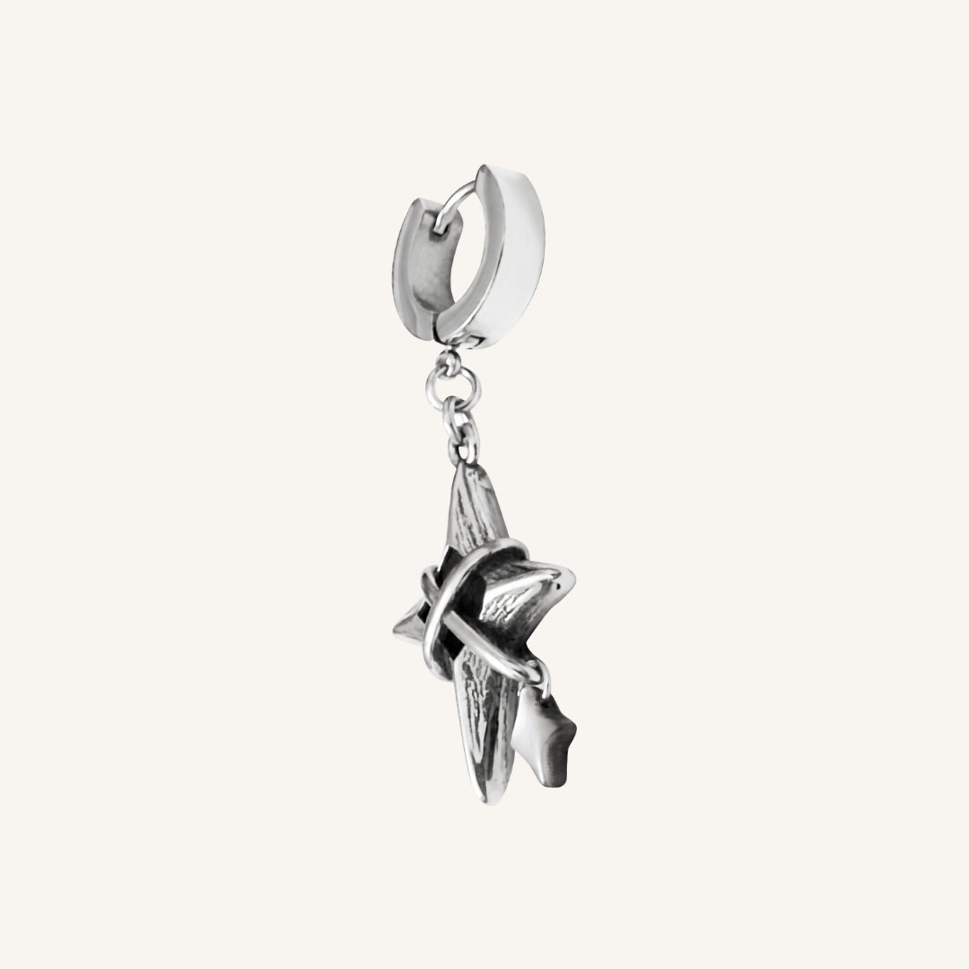 Foster Twin Star Hoop Earring - Single