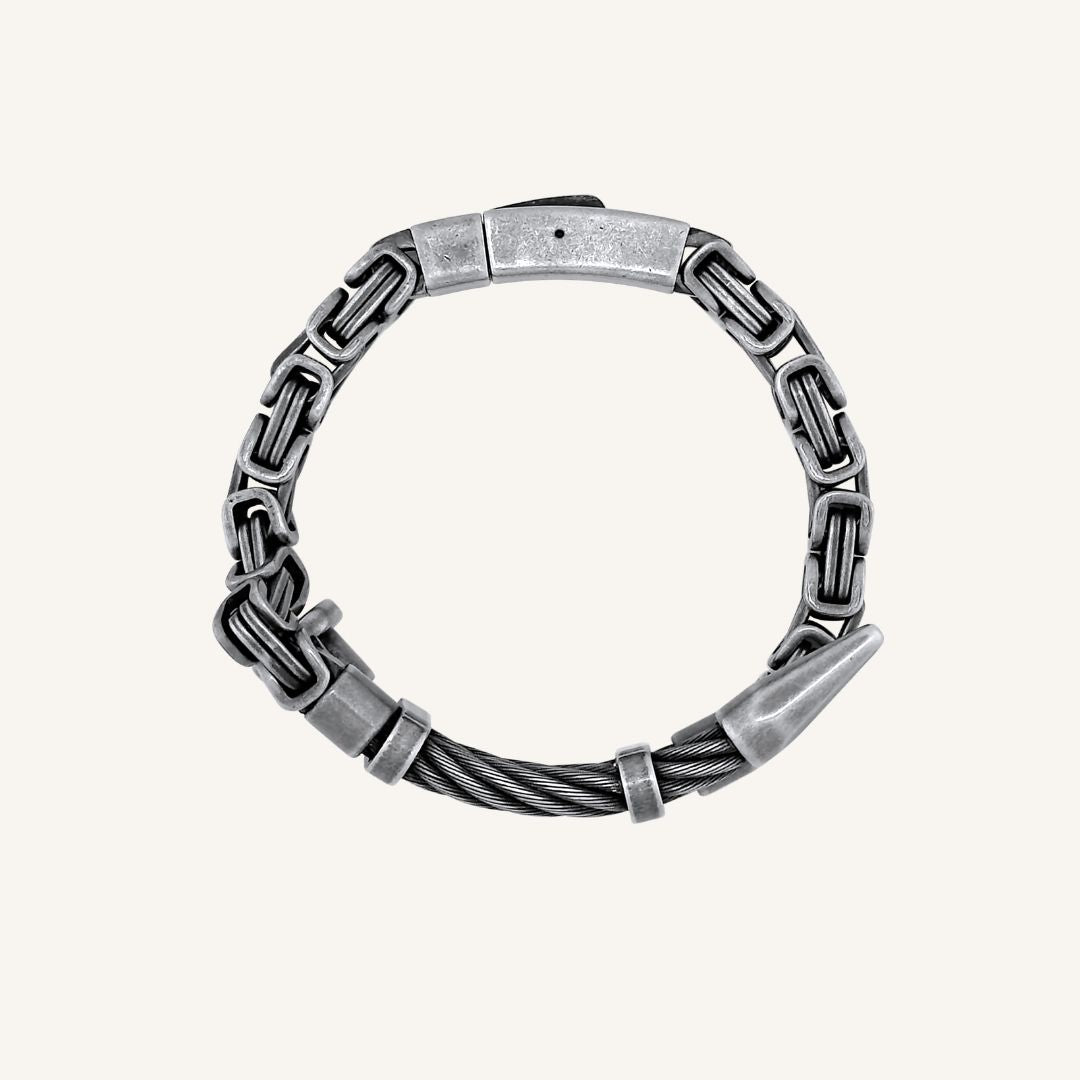 Franca Screw Nail Byzantine Chain Bracelet - Smoke